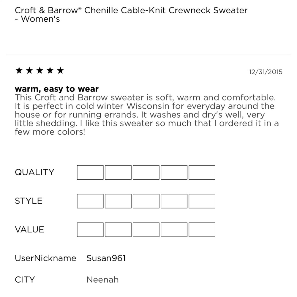 CROFT & BARROW Soft Sweater Small Blue Women’s - Picture 10 of 16